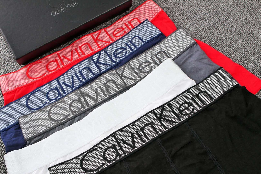 Calvin Klein Folded Grey Pink Blue Broad Text Boxer Briefs, image 4