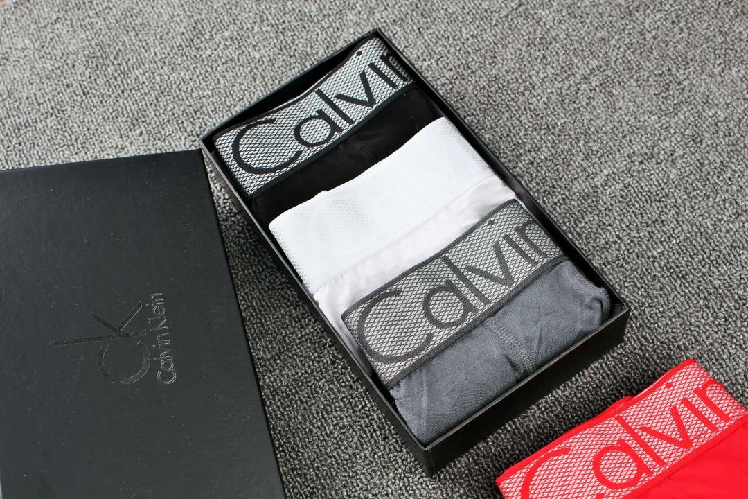Calvin Klein Folded Grey Pink Blue Broad Text Boxer Briefs, image 2