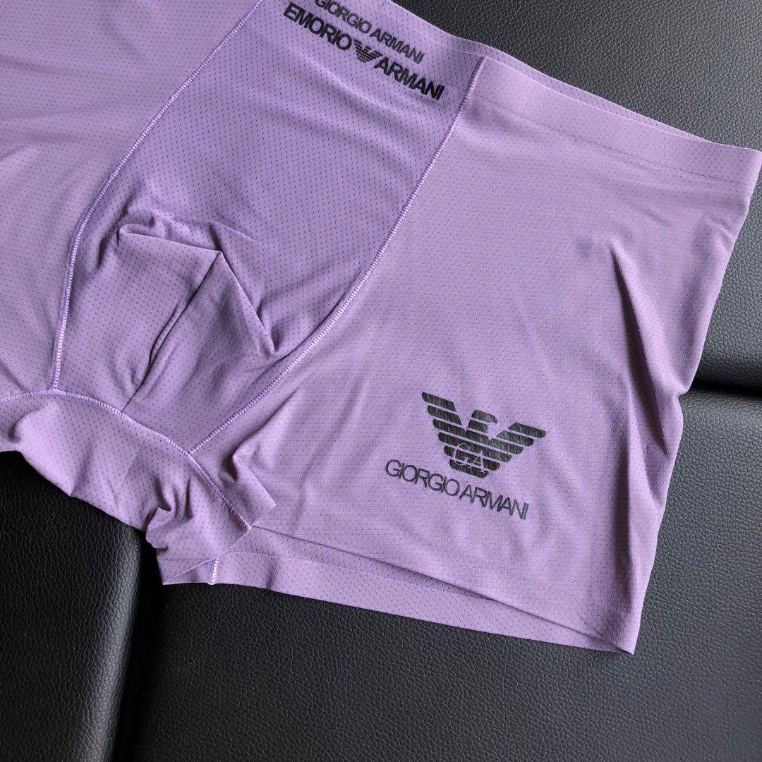 Emporio Armani Light Grey Lilac Dark Waist Boxer Briefs, image 3