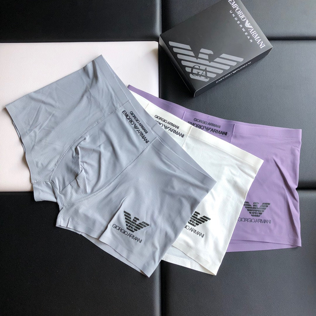 Emporio Armani Light Grey Lilac Dark Waist Boxer Briefs, image 1