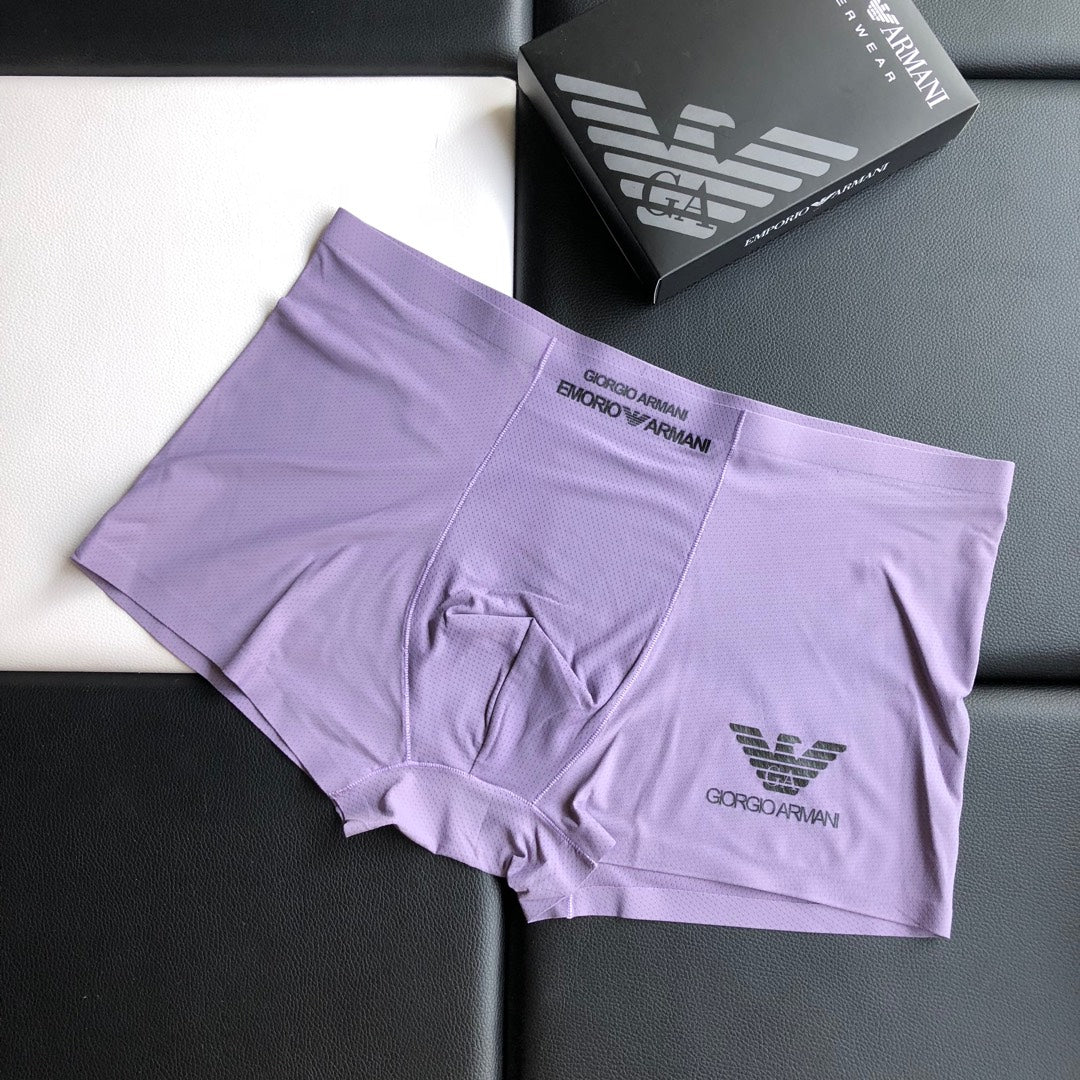 Emporio Armani Light Grey Lilac Dark Waist Boxer Briefs, image 2