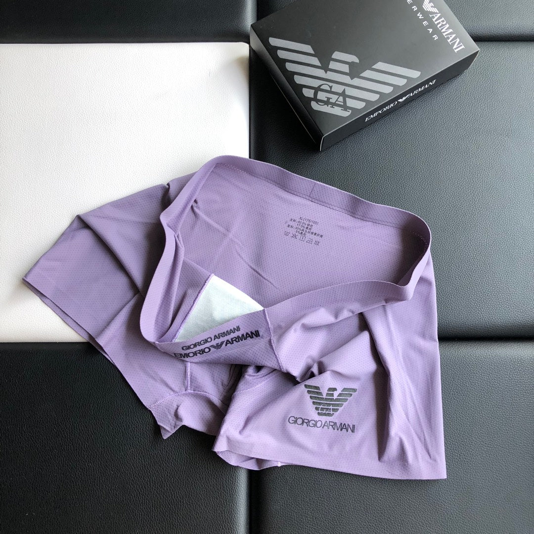 Emporio Armani Light Grey Lilac Dark Waist Boxer Briefs, image 5