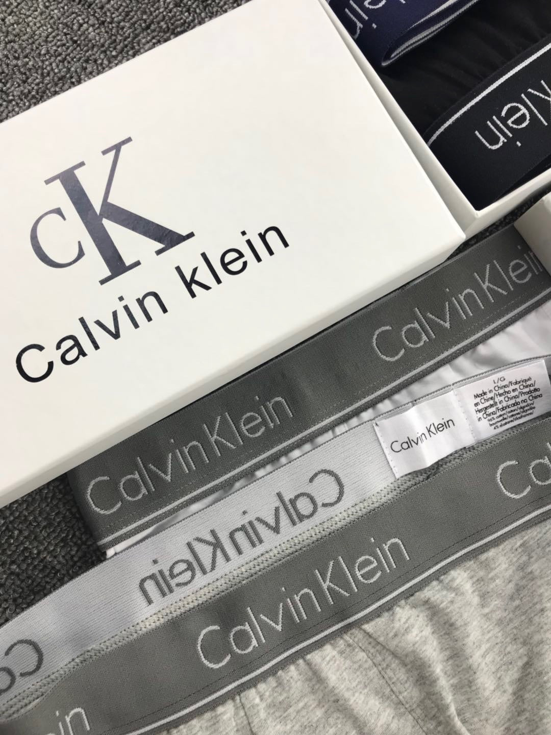 Calvin Klein Grey Red Navy Letter Waist Boxer Briefs, image 6