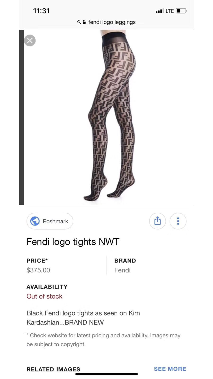 Fendi Black Sheer Repeating Letters Patterned Tights, image 9