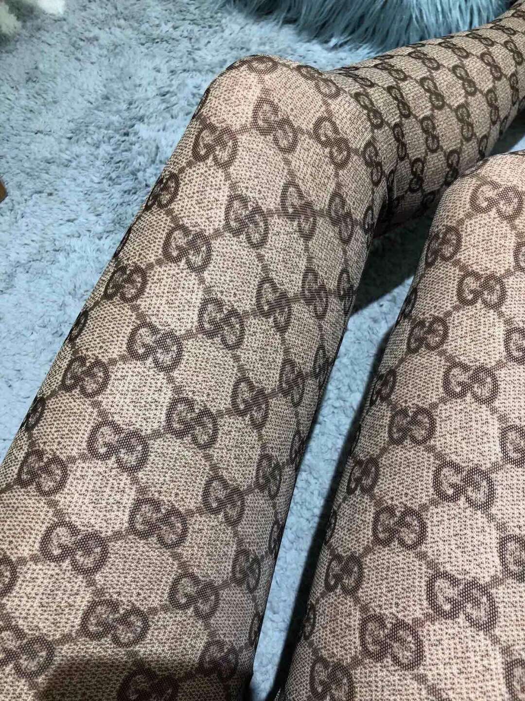 Gucci Beige Brown Diamond Pattern Legwear Patterned Tights, image 9
