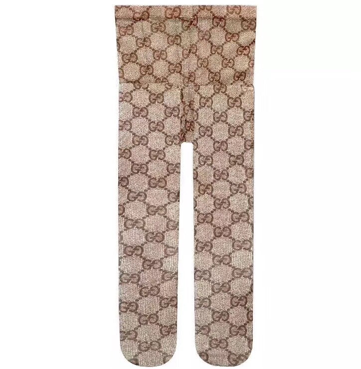 Gucci Beige Brown Diamond Pattern Legwear Patterned Tights, image 2
