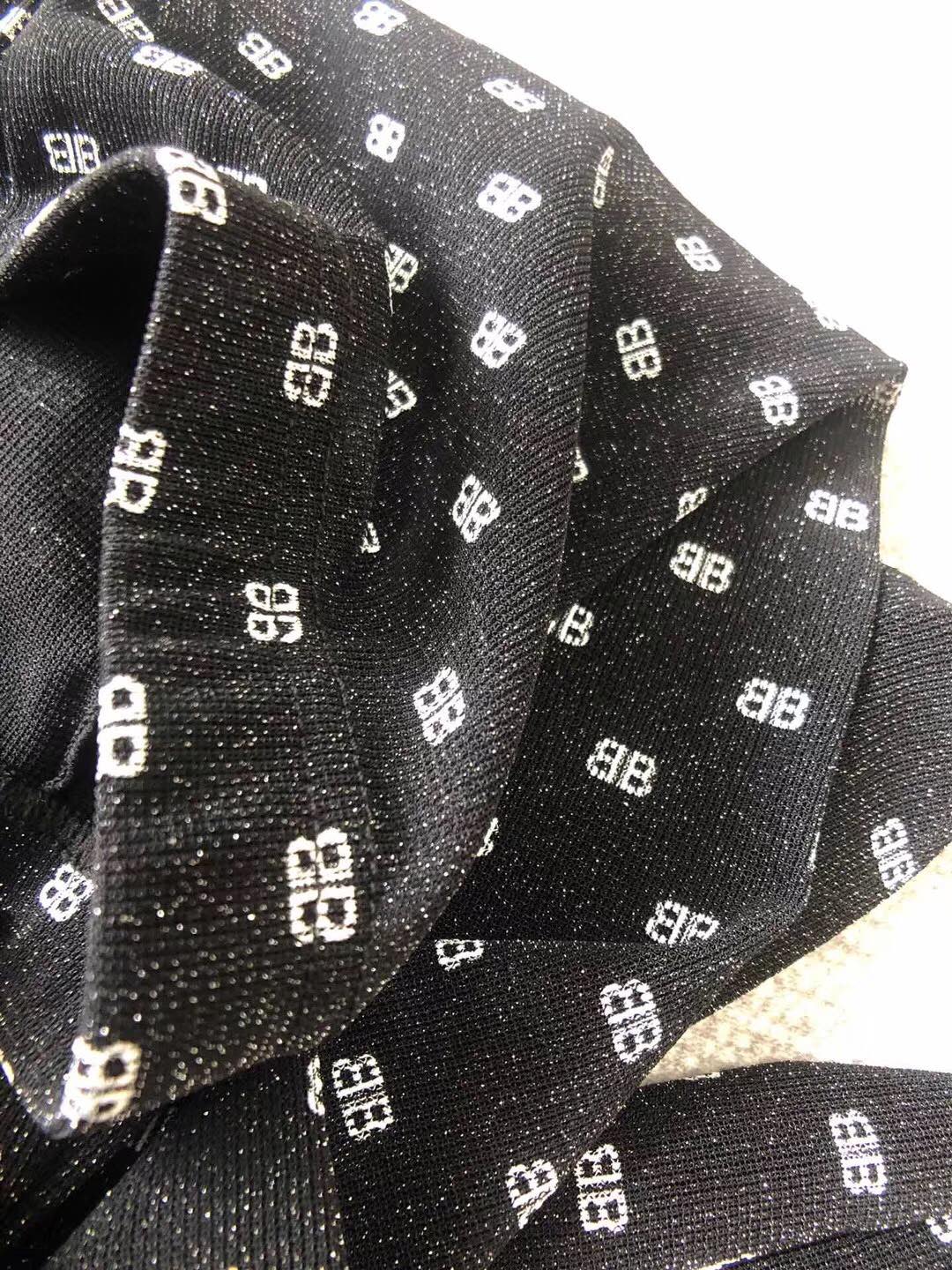 Balenciaga Black Sheer Small Dot Letters Patterned Tights, image 6