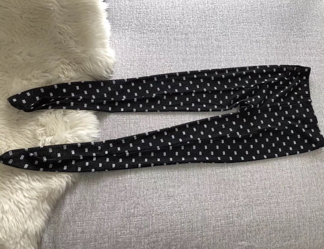 Balenciaga Black Sheer Small Dot Letters Patterned Tights, image 8