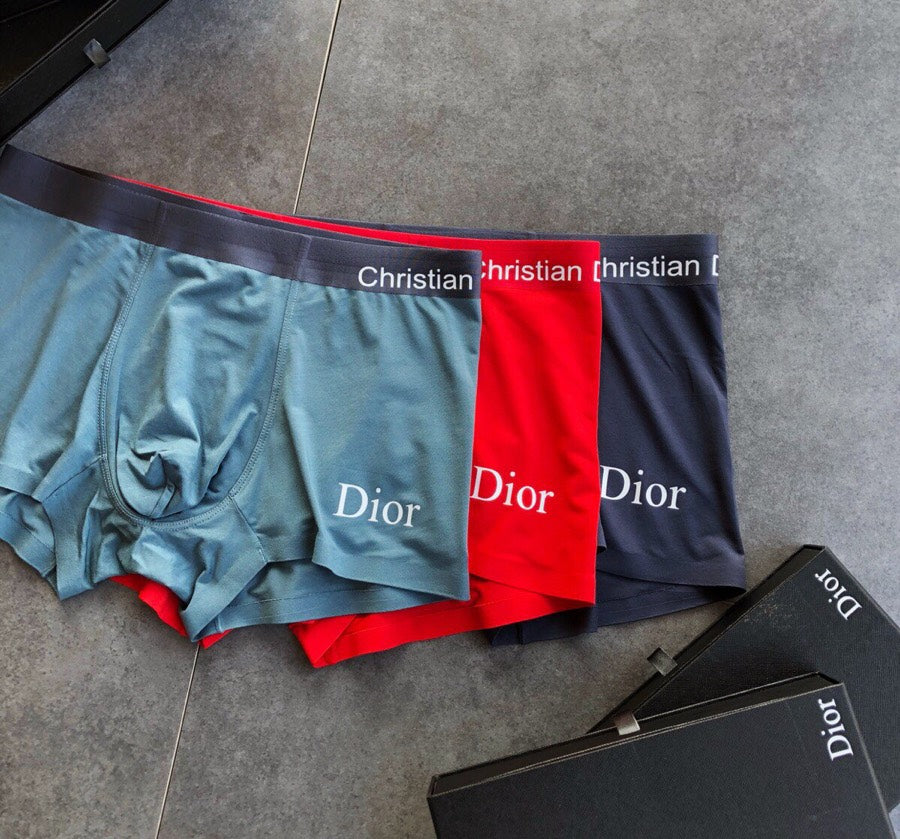Dior Teal Red Navy Bold Waist Text Boxer Briefs, image 1