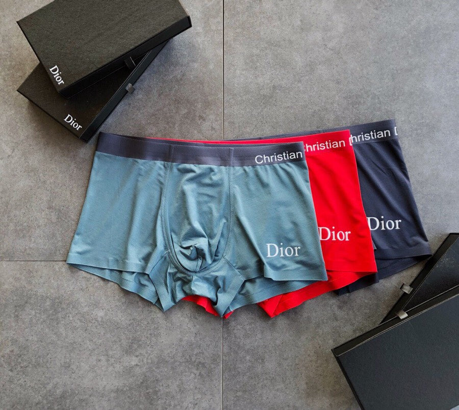 Dior Teal Red Navy Bold Waist Text Boxer Briefs, image 2