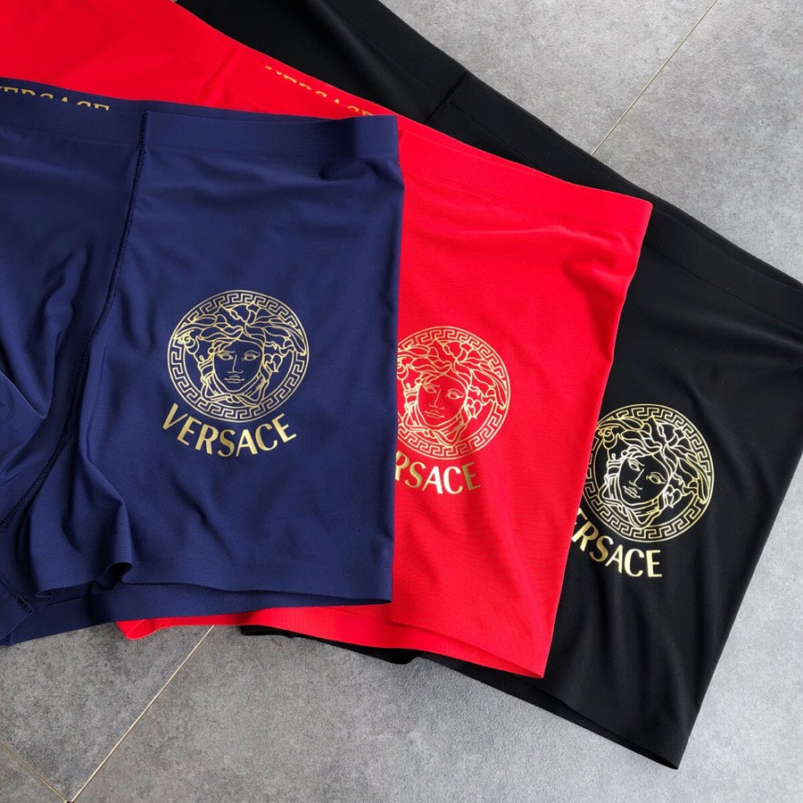 Versace Blue Red Black Gold Round Face Boxer Briefs, image 2