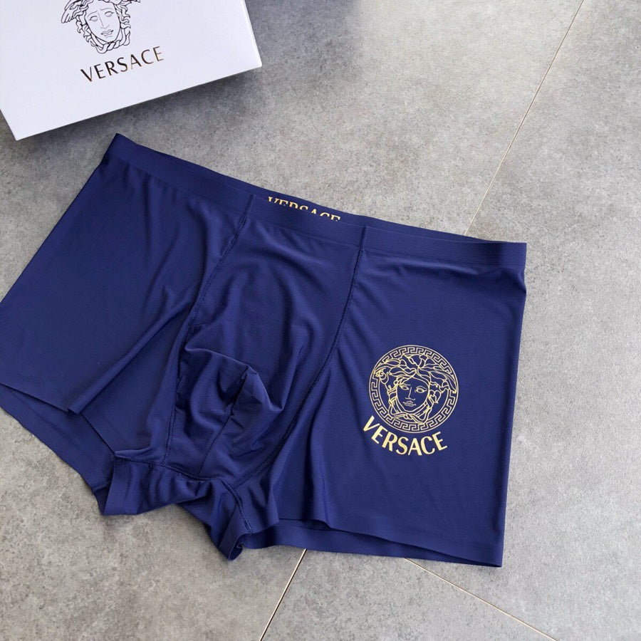 Versace Blue Red Black Gold Round Face Boxer Briefs, image 5
