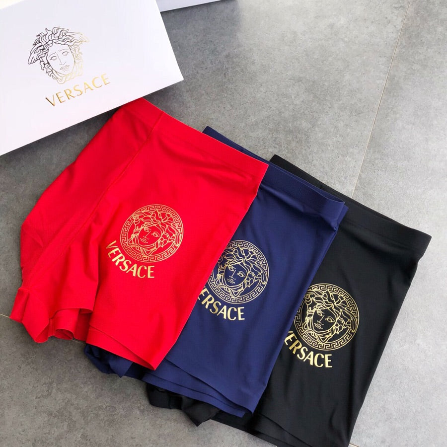 Versace Blue Red Black Gold Round Face Boxer Briefs, image 3