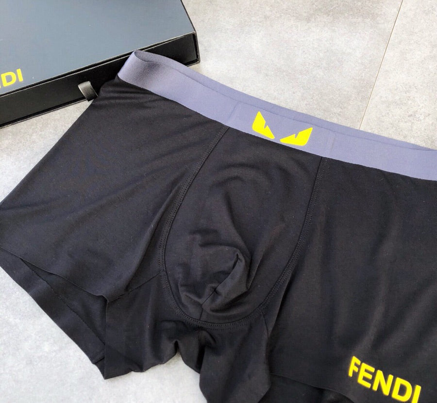 Fendi Black Navy Burgundy Small Gold Text Boxer Briefs, image 7