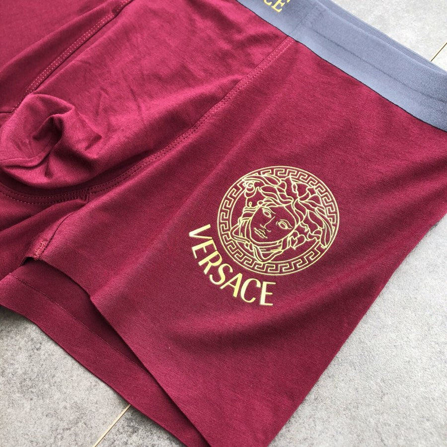 Versace Burgundy Blue Small Round Emblems Boxer Briefs, image 7