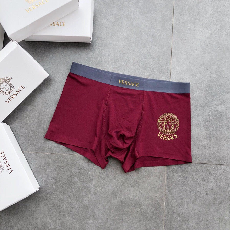 Versace Burgundy Blue Small Round Emblems Boxer Briefs, image 5