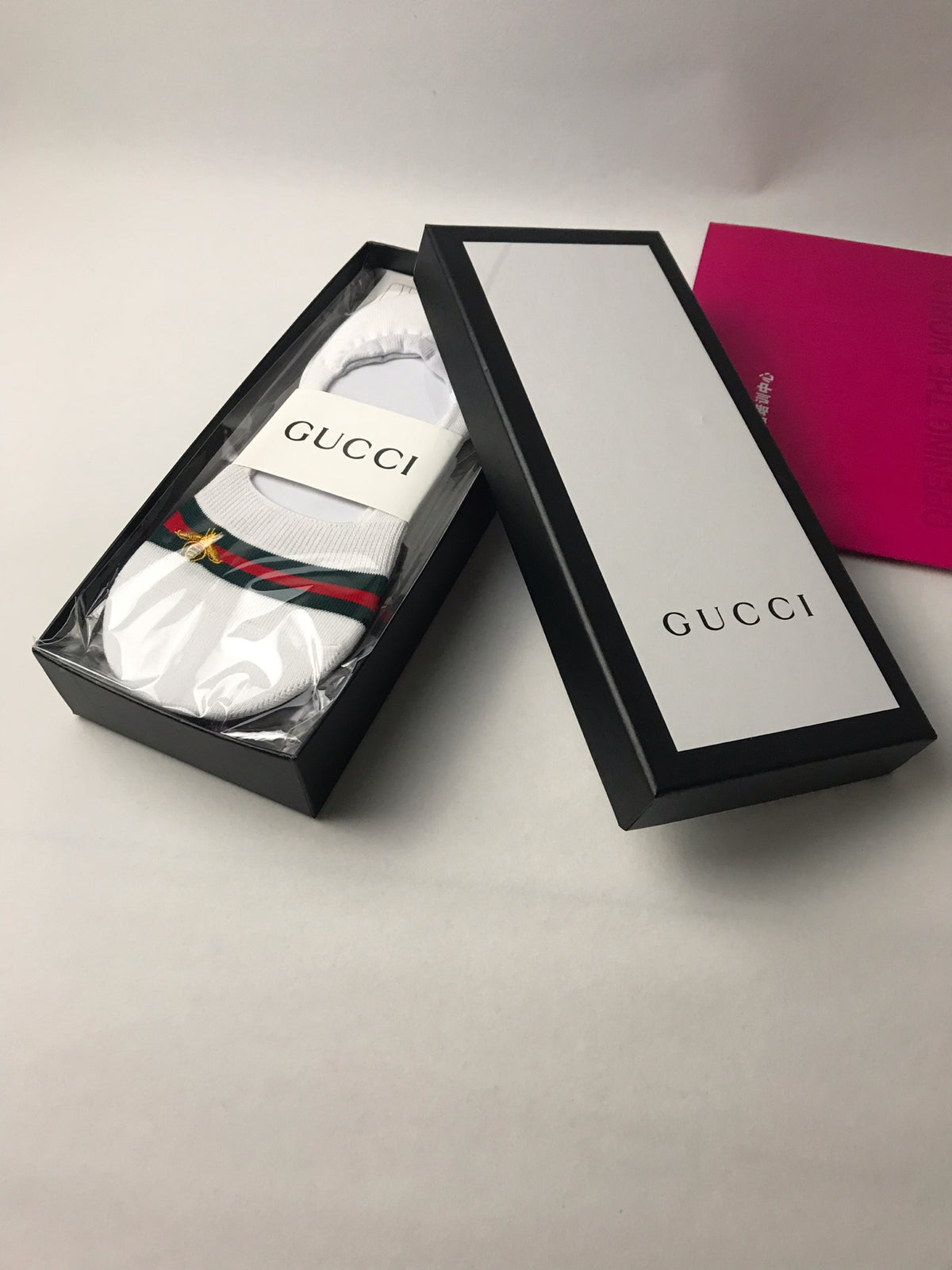 Gucci White Packaged Red Green Stripe No-Show Socks, image 1