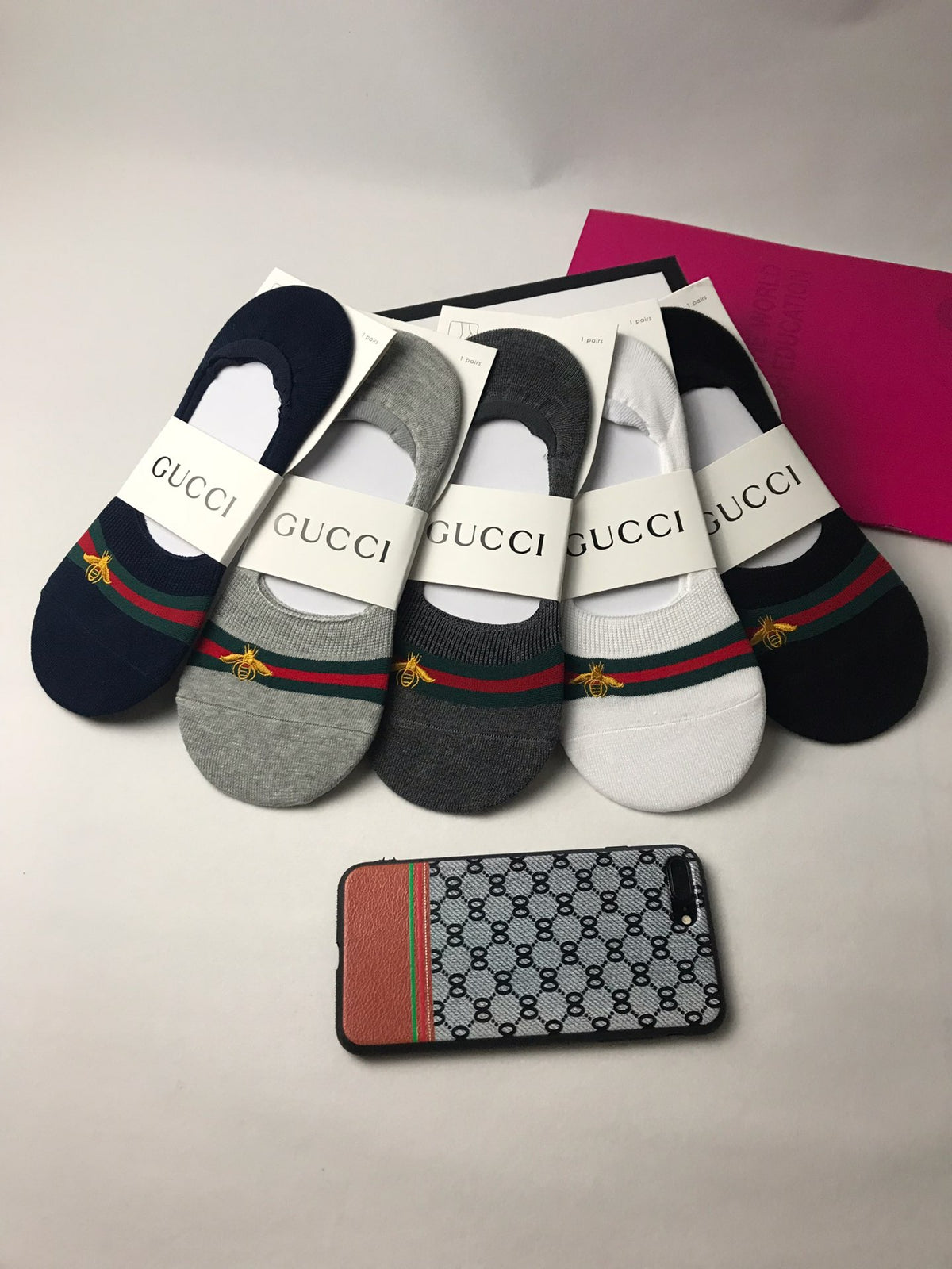 Gucci White Packaged Red Green Stripe No-Show Socks, image 6