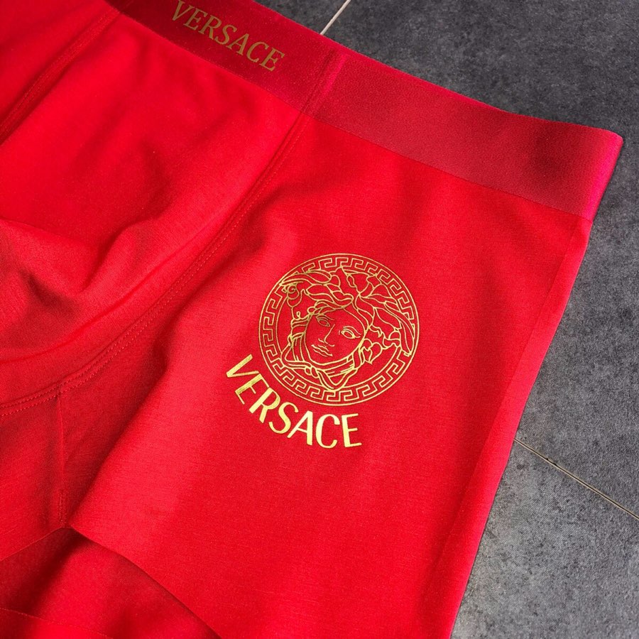 Versace Red Gold Emblem Trio Boxer Briefs, image 5