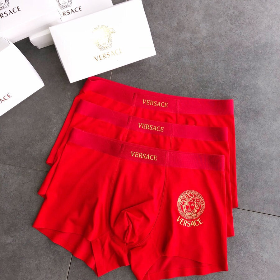 Versace Red Gold Emblem Trio Boxer Briefs, image 2