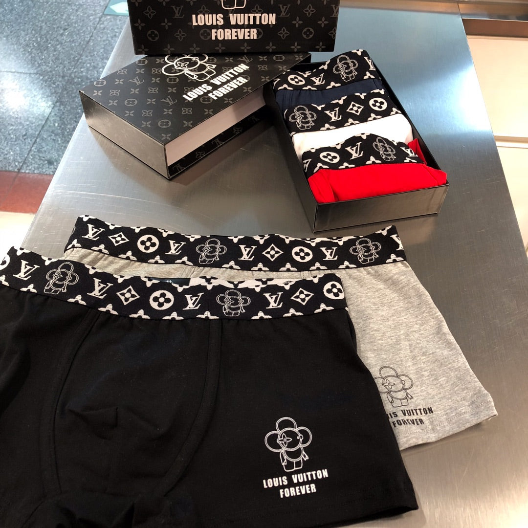 Louis Vuitton Neutral Red Checker Waist Motifs Boxer Briefs, image 5
