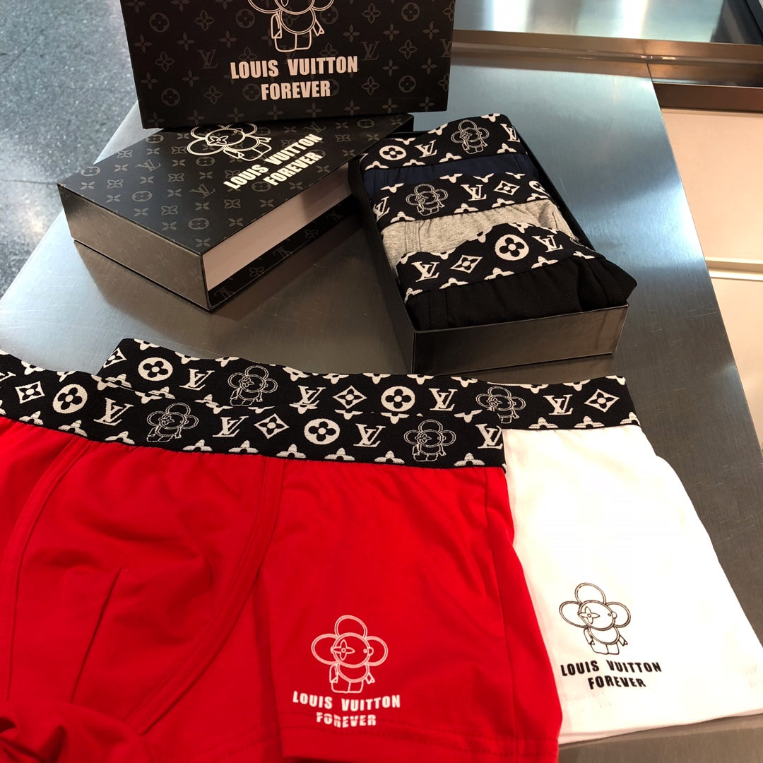 Louis Vuitton Neutral Red Checker Waist Motifs Boxer Briefs, image 3