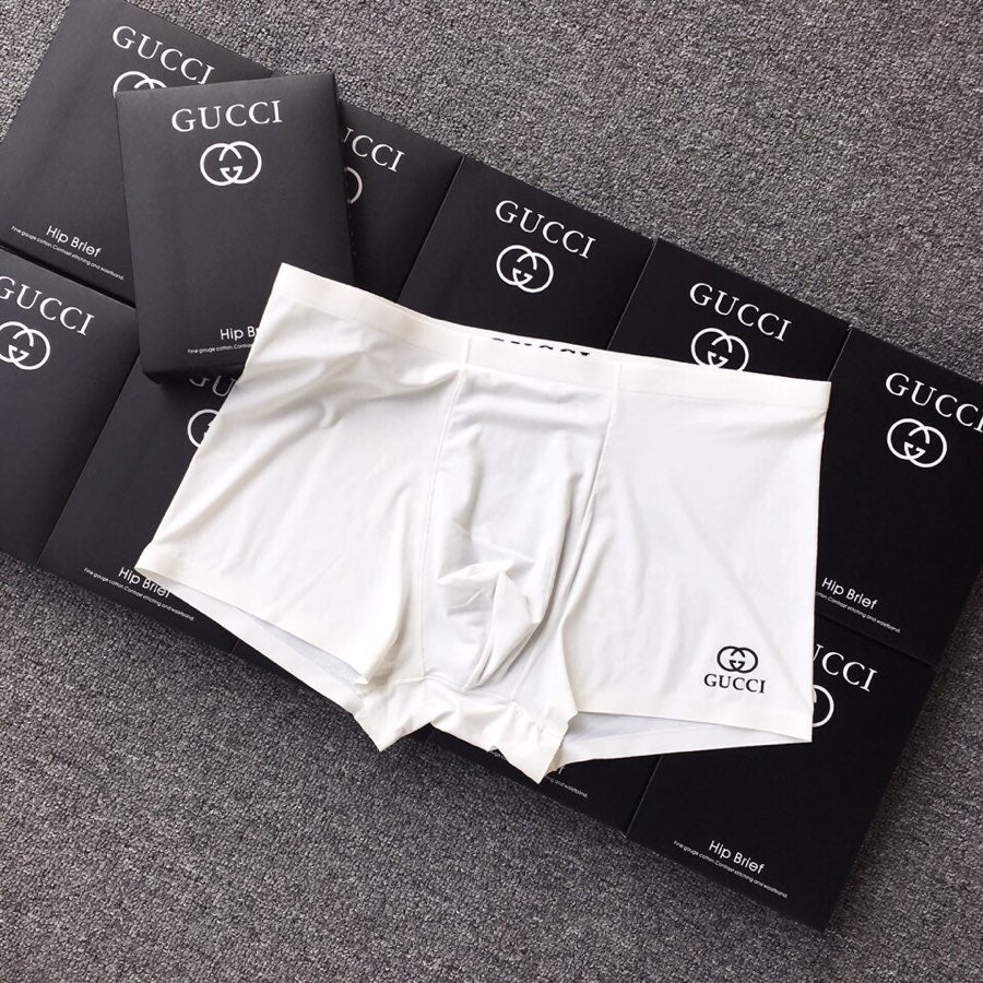 Gucci White Blue Black Hem Letters Boxer Briefs, image 4