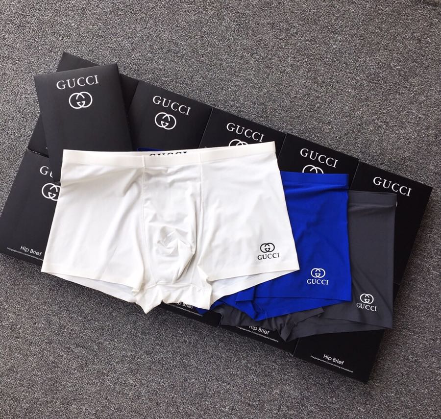 Gucci White Blue Black Hem Letters Boxer Briefs, image 2