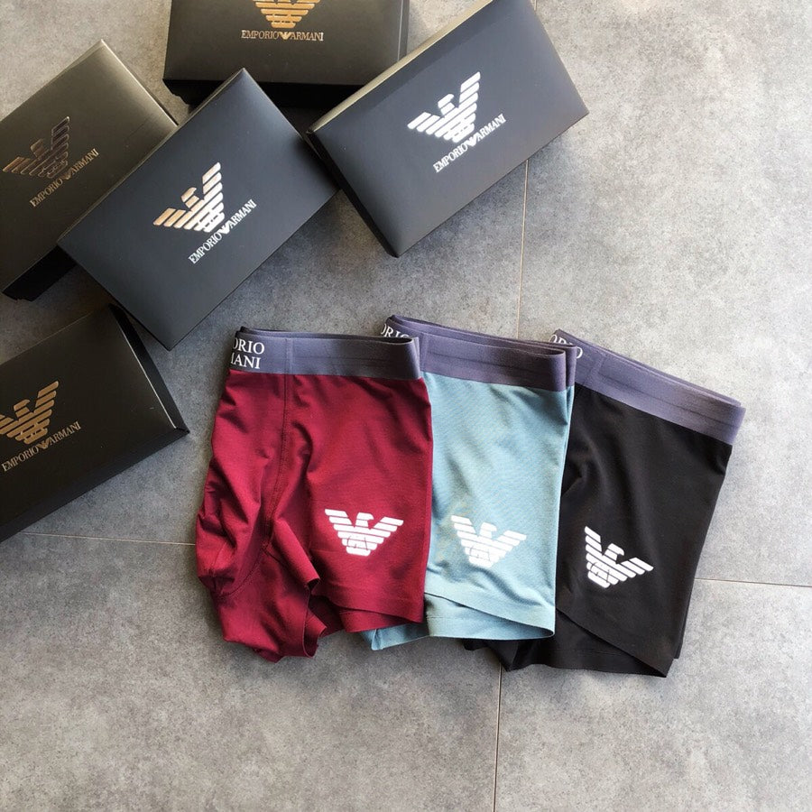 Emporio Armani Burgundy Aqua Wing Detail Boxer Briefs, image 1