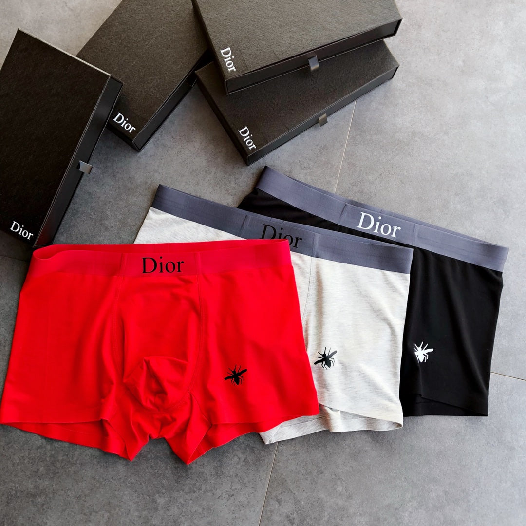 Dior Red Black White Waist Stack Boxer Briefs, image 4
