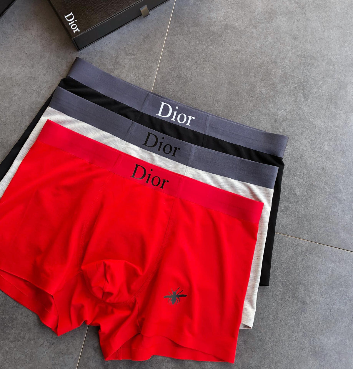 Dior Red Black White Waist Stack Boxer Briefs, image 2