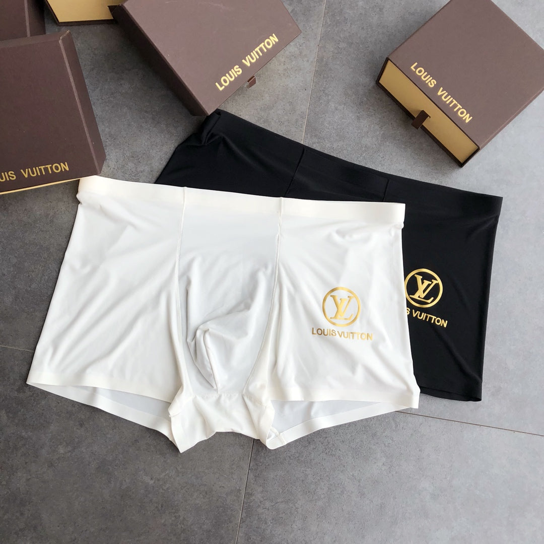 Louis Vuitton Blue White Black Gold Round Monogram Boxer Briefs, image 4