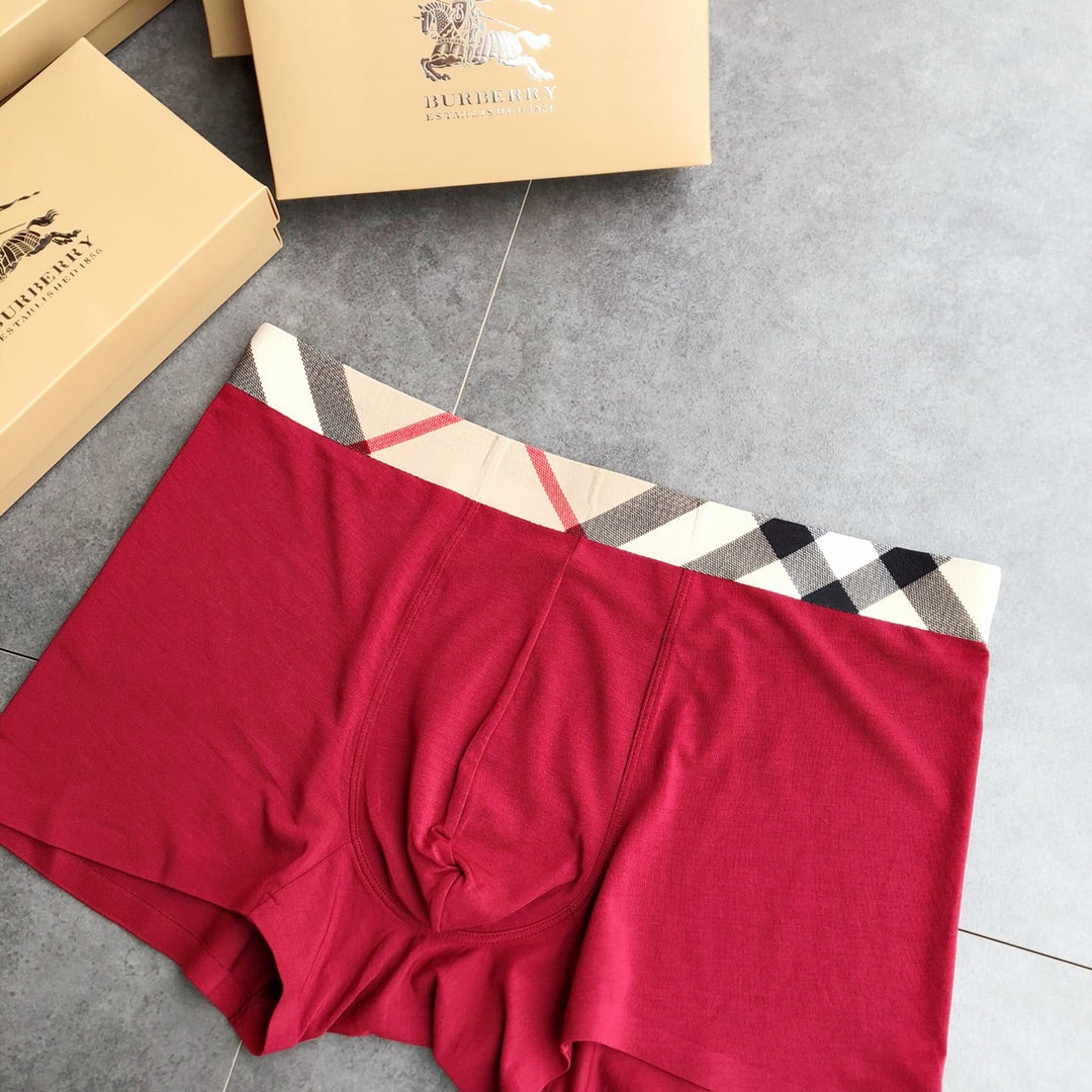 Burberry Navy Grey Red Diagonal Check Waist Boxer Briefs, image 6