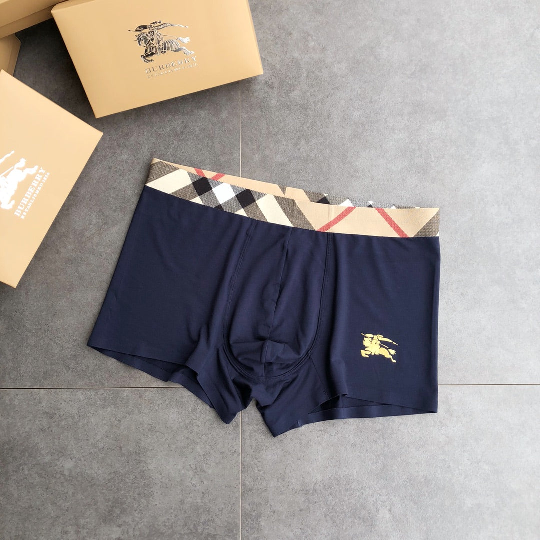 Burberry Red Navy Black Check Waist Horse Boxer Briefs, image 5