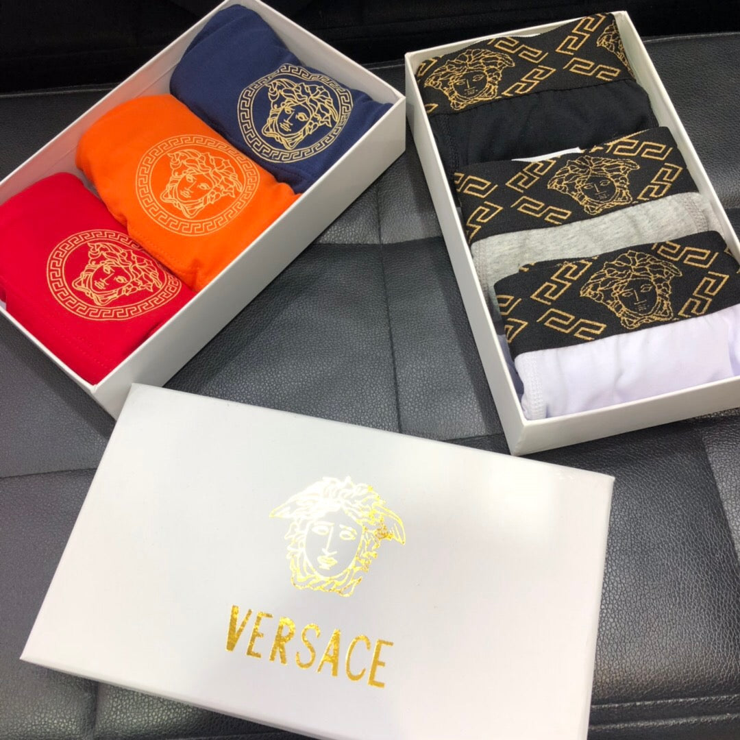 Versace White Gold Round Leg Motif Boxer Briefs, image 8