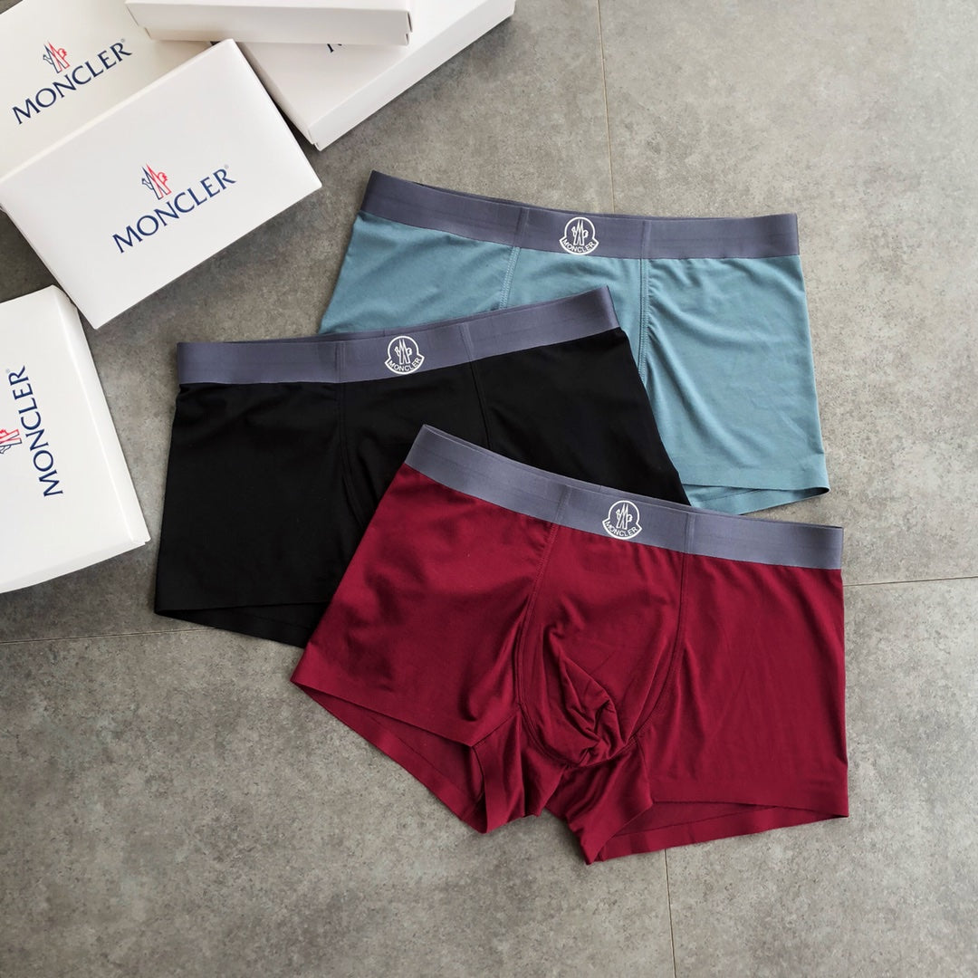 Moncler Round Emblem Boxed Boxer Briefs, Box of 3, gallery image 4
