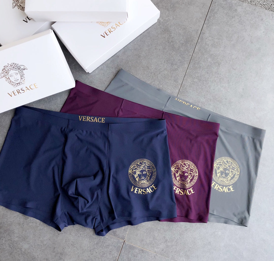 Versace Plum Blue Grey Large Round Face Boxer Briefs, image 2