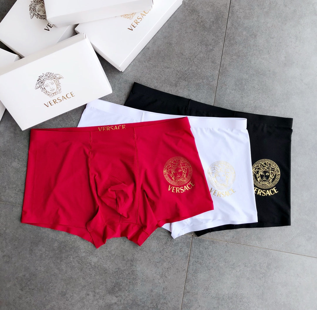 Versace White Black Red Blue Round Crest Boxer Briefs, image 3