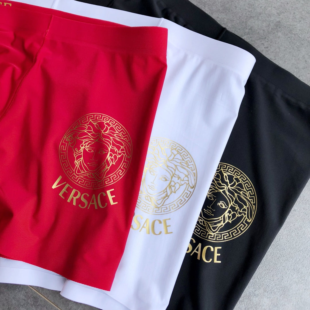 Versace White Black Red Blue Round Crest Boxer Briefs, image 4