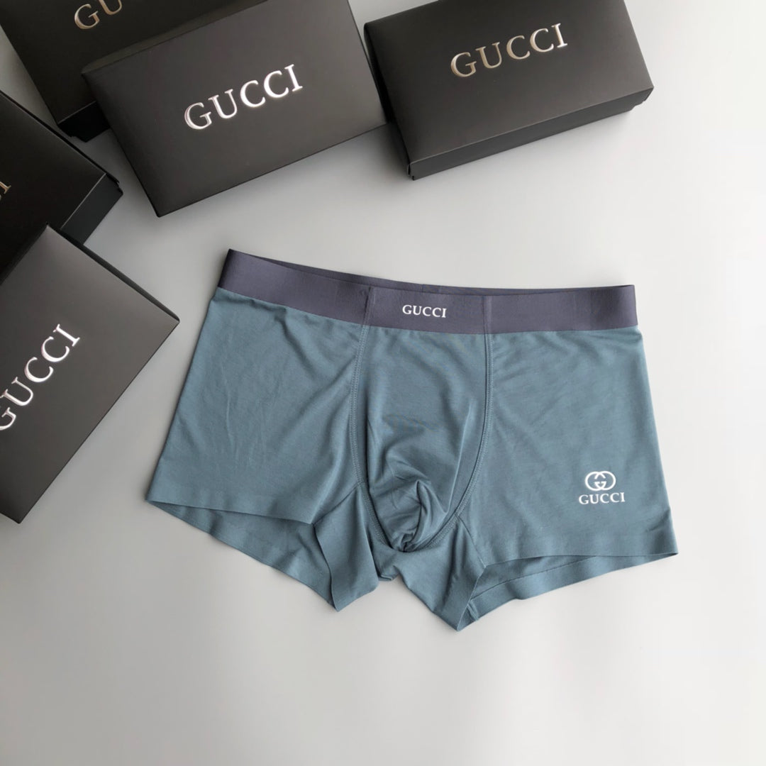 Gucci Burgundy Grey Blue Small Patches Boxer Briefs, image 5