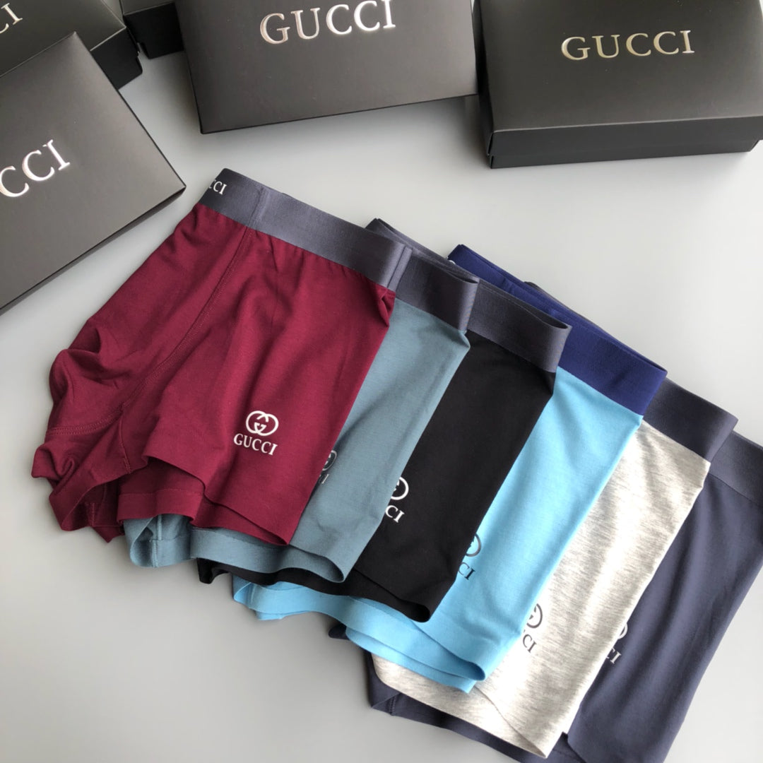 Gucci Burgundy Grey Blue Small Patches Boxer Briefs, image 1