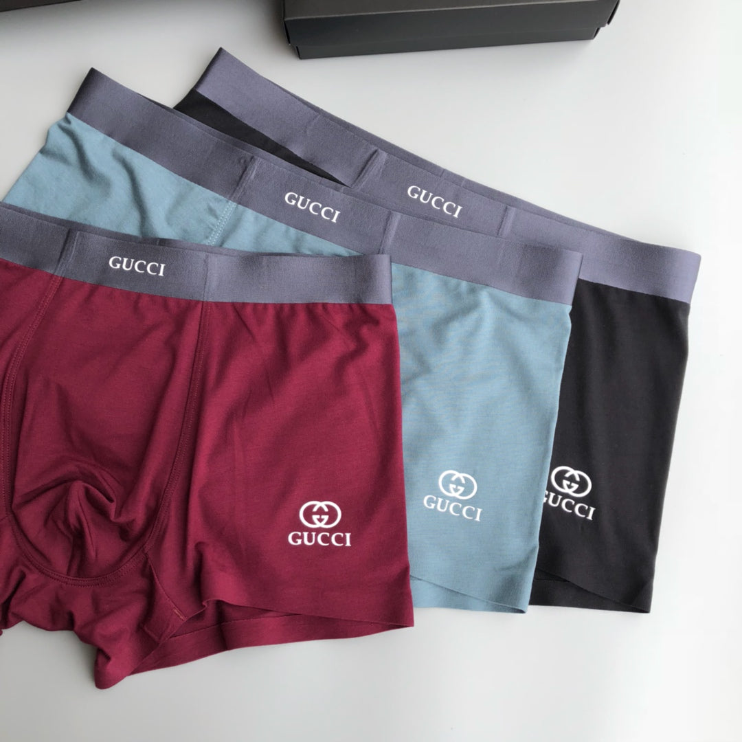 Gucci Burgundy Grey Blue Small Patches Boxer Briefs, image 3