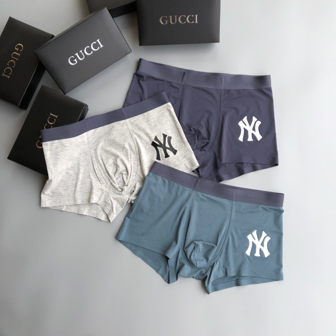 Gucci Blue Grey NY Letter Motif Boxer Briefs, image 3