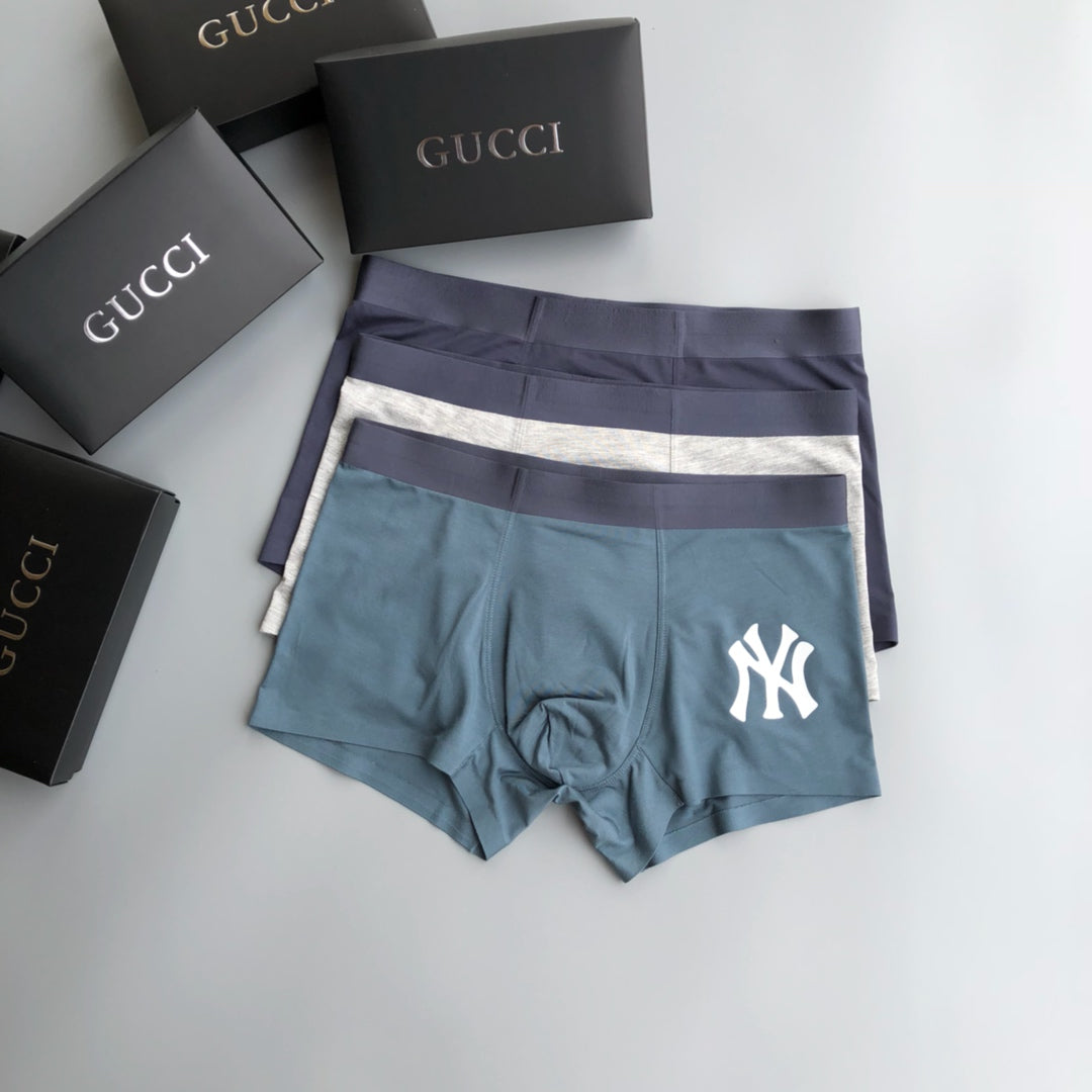 Gucci Blue Grey NY Letter Motif Boxer Briefs, image 1