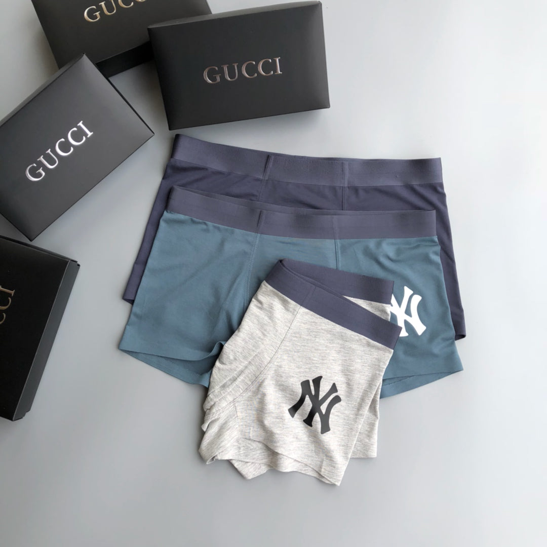 Gucci Blue Grey NY Letter Motif Boxer Briefs, image 2