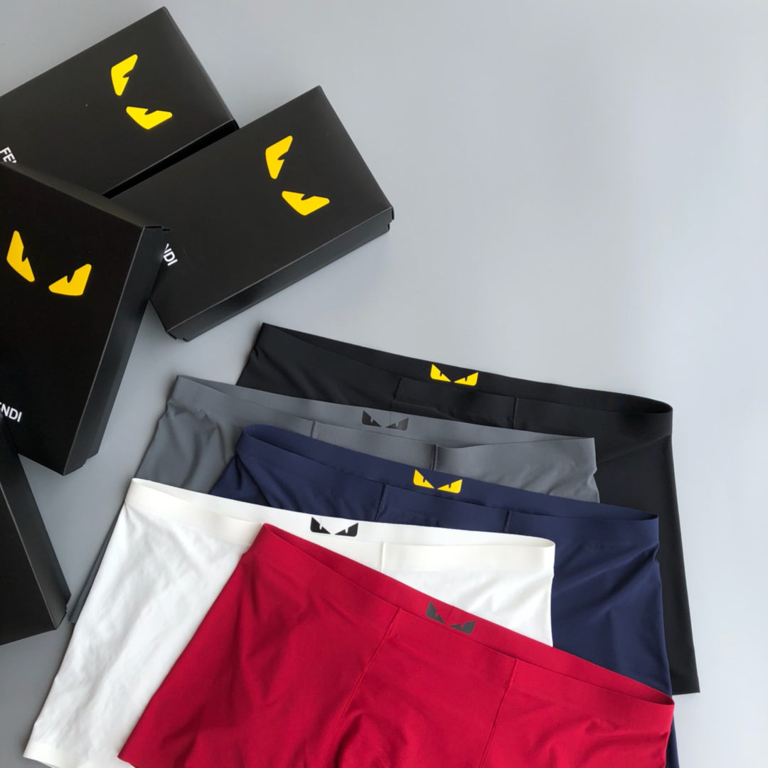 Fendi Red White Grey Small Eye Waist Boxer Briefs, image 5