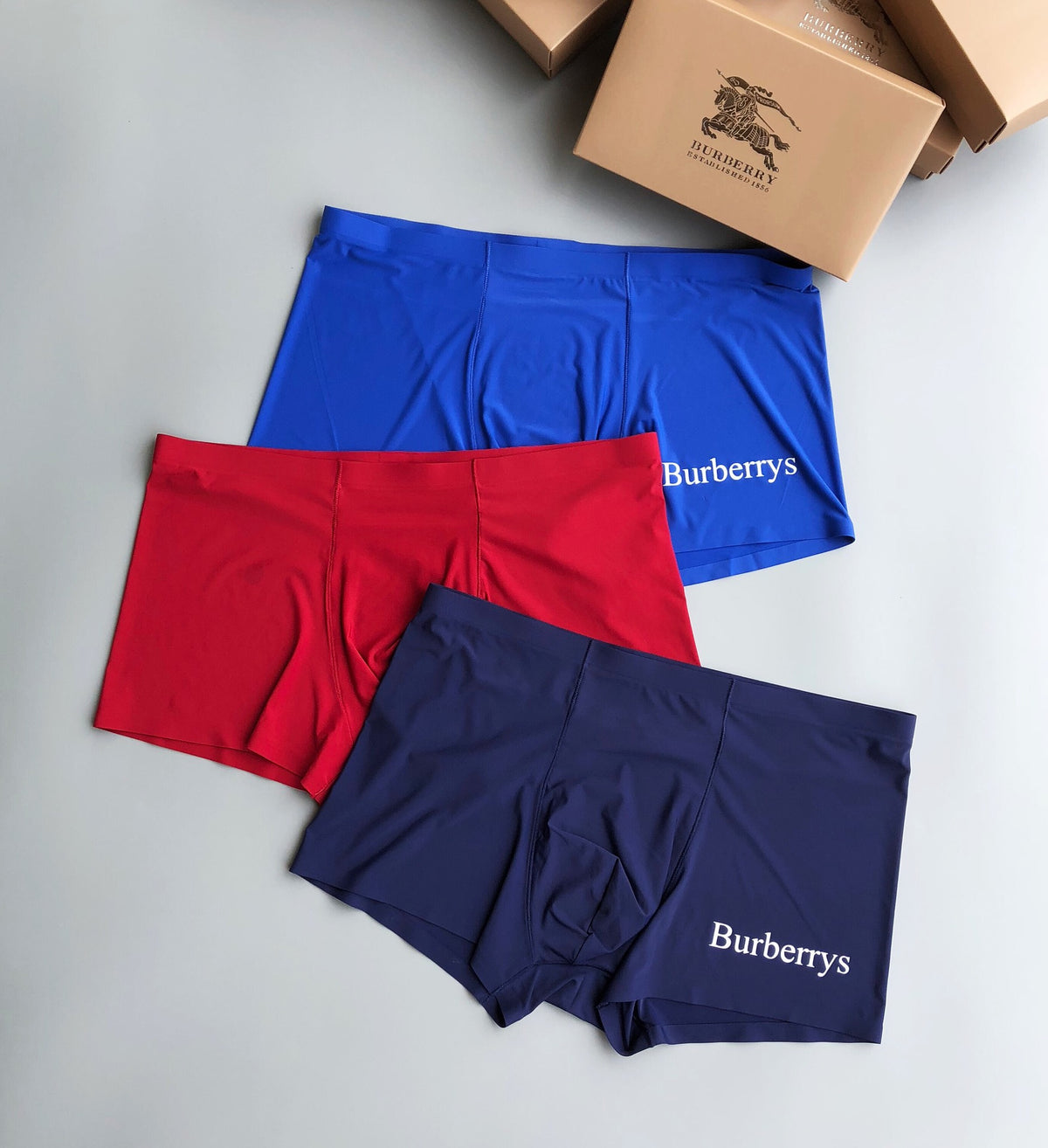 Burberry Black White Blue Small Wordmarks Boxer Briefs, image 2
