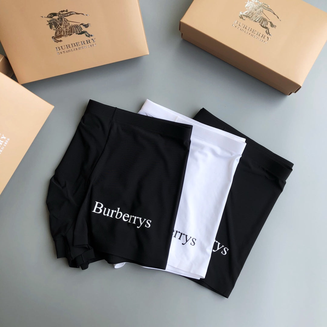 Burberry Black White Plain Body Wordmark Boxer Briefs, image 2