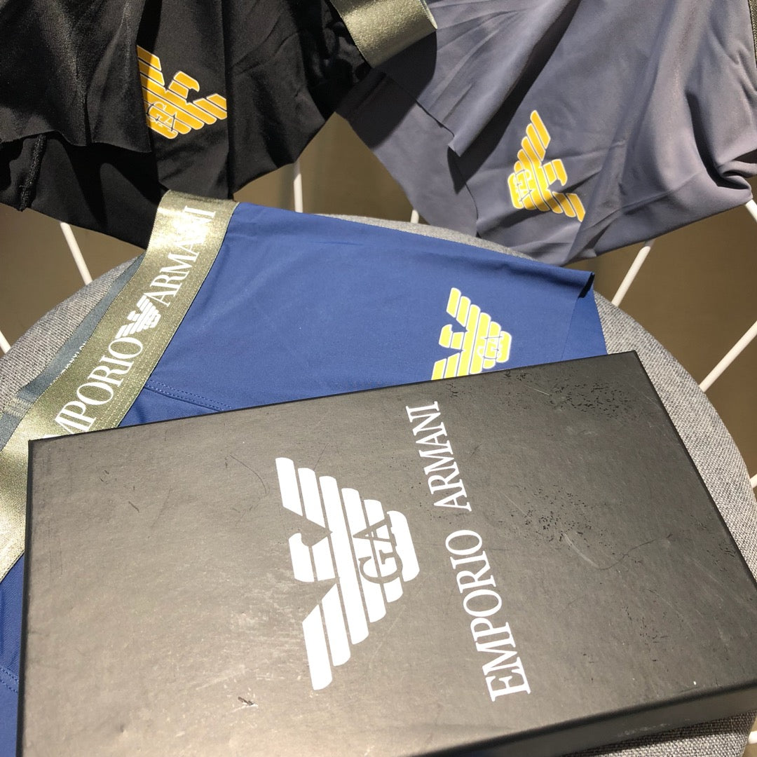 Armani Navy Eagle Detail Boxer Briefs, Box of 3, gallery image 8