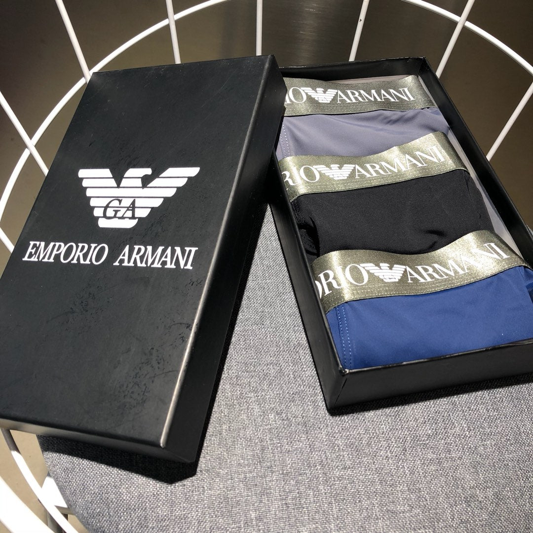 Armani Navy Eagle Detail Boxer Briefs, Box of 3, gallery image 9